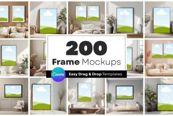 200 Frame Mockups Canva Templates: Elevate Your Visuals