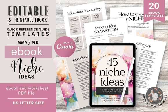 45 Niche Ideas Ebook: Your Done-for-You Digital Product Template