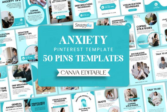 Anxiety Pinterest Templates for Health Coaches