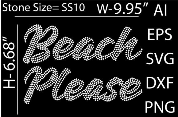 Beach Please Rhinestone Templates: Your Design Sparkle