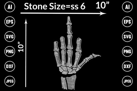Hand, Skull Rhinestone Templates Design: Edgy Art for Modern Projects