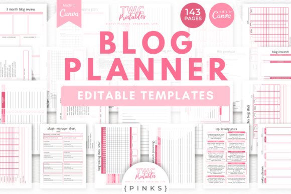 Manage Your Blog Like a Pro with These PINKS Planner Canva Templates