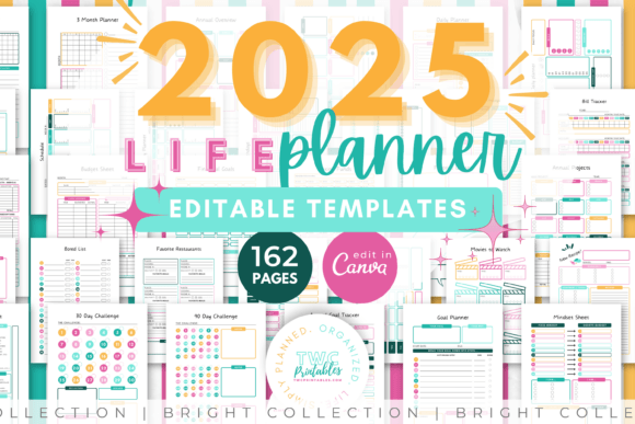 Master Your 2025 with Bright Canva Planner Templates