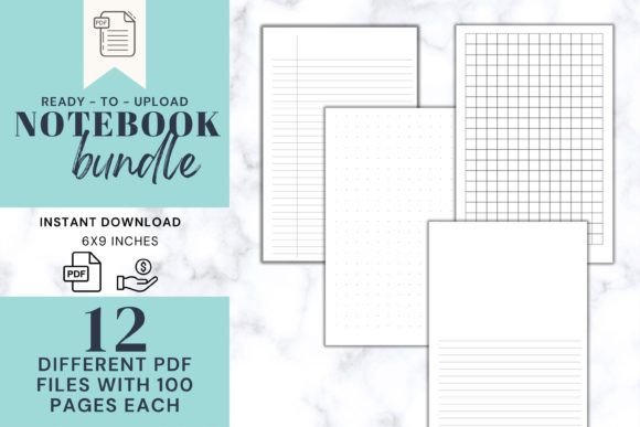 Ready-to-Upload Notebook Templates for KDP: Your 12-Design Bundle