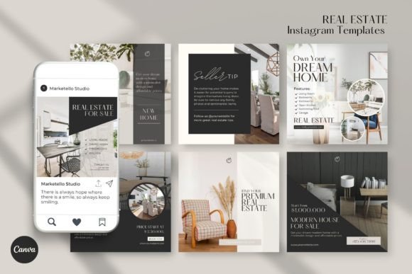 Real Estate Instagram Templates CANVA